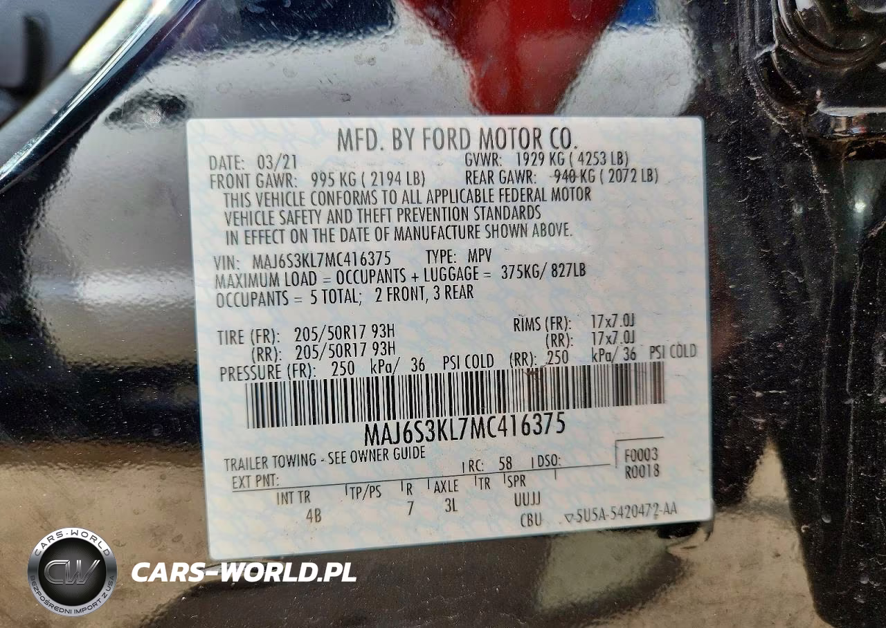 2021 Ford Ecosport Titanium VIN:MAJ6S3KL7MC416375 - 13