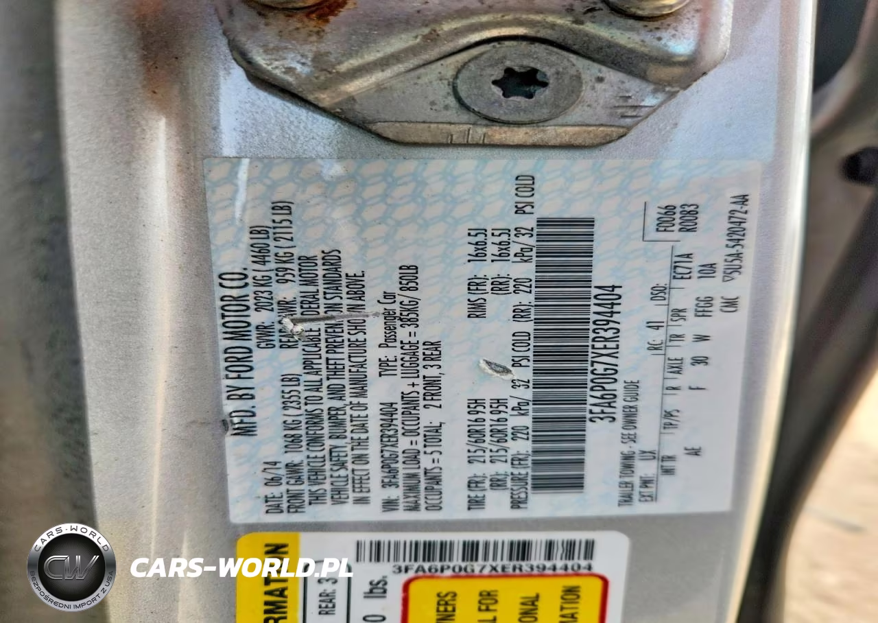 2014 Ford Fusion S VIN:3FA6P0G7XER394404 - 12
