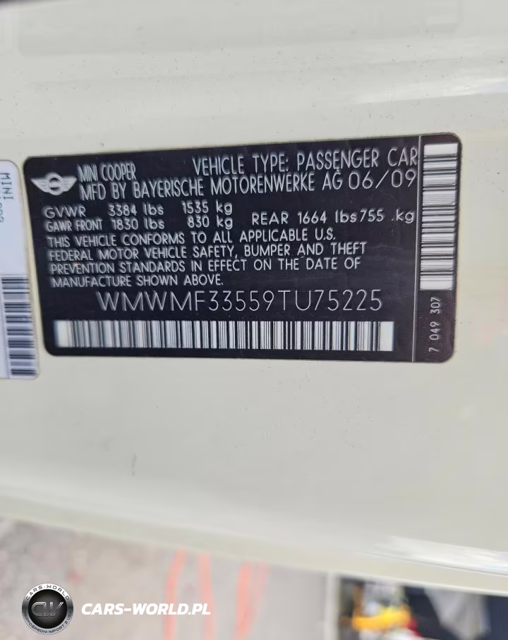 2009 Mini Cooper VIN:WMWMF33559TU75225 - 12