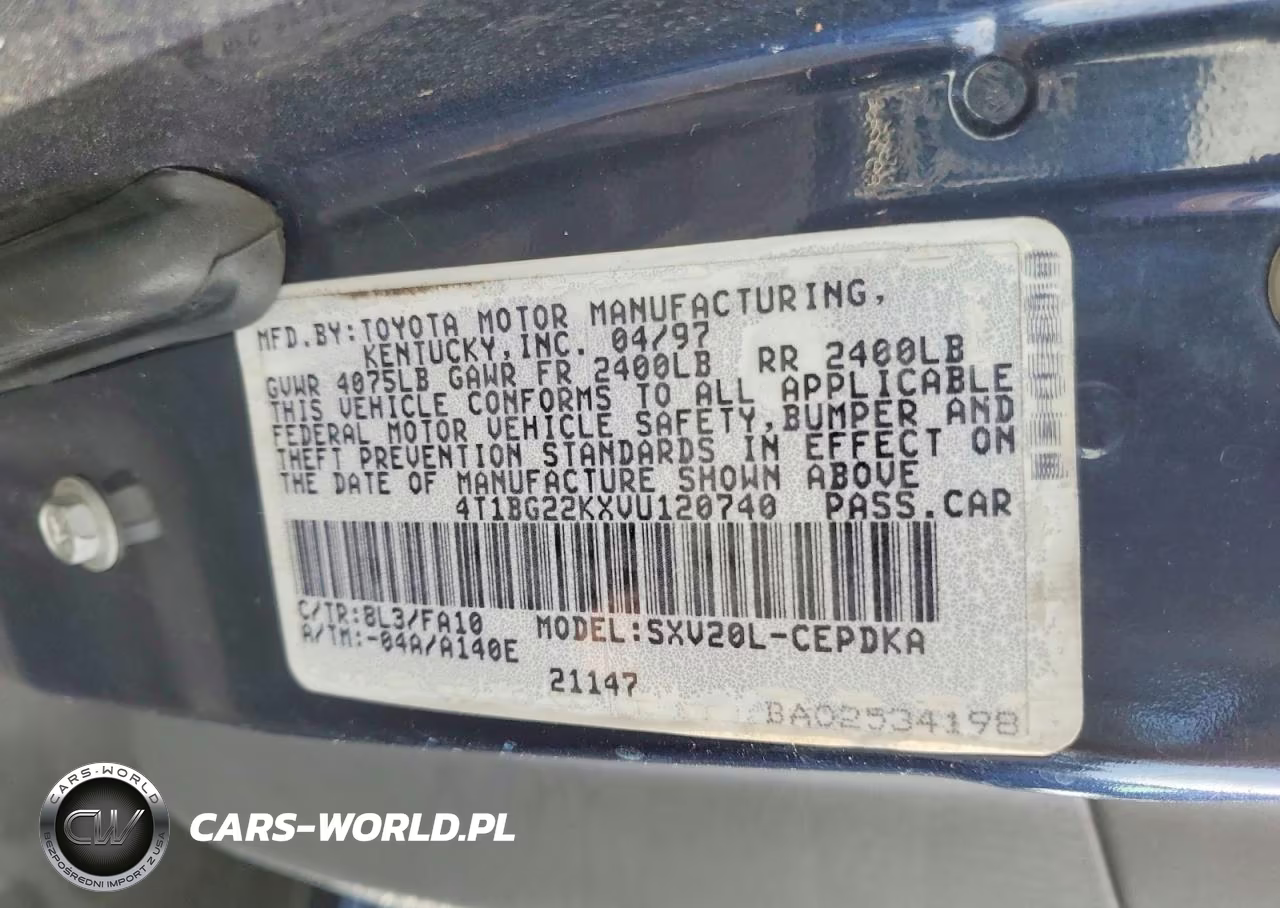 1997 Toyota Camry Ce VIN:4T1BG22KXVU120740 - 12