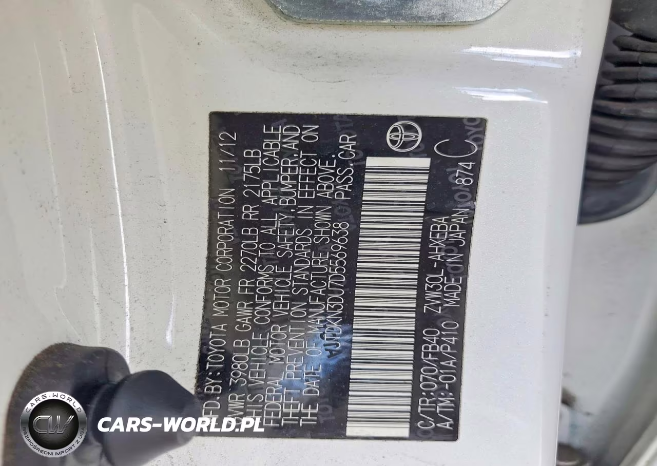 2013 Toyota Prius Two VIN:JTDKN3DU7D5569638 - 12