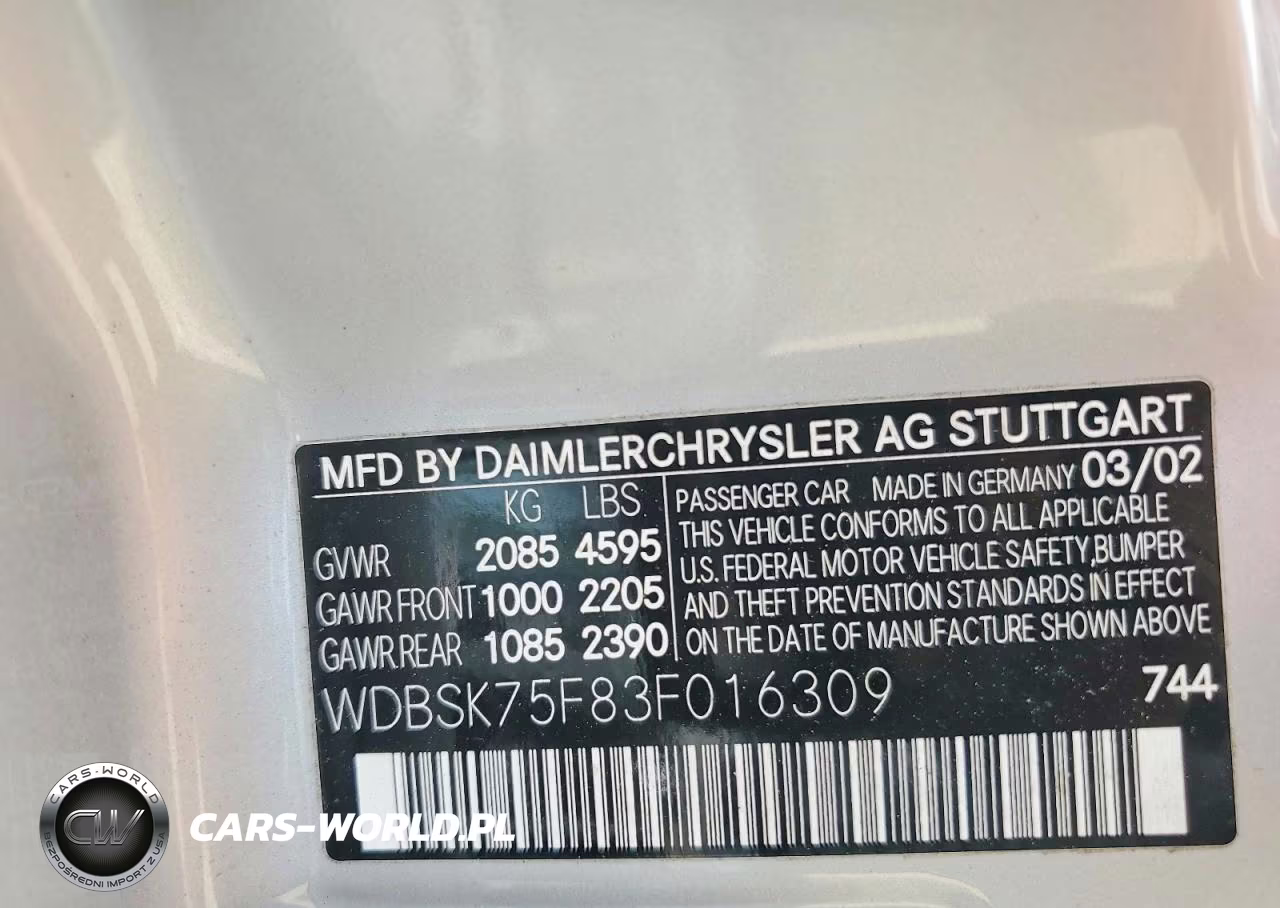 2003 Mercedes-Benz Sl 500R VIN:WDBSK75F83F016309 - 12