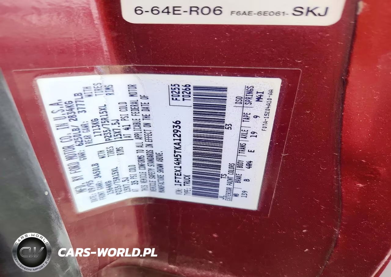 1996 Ford F150 VIN:1FTEX14H5TKA12936 - 13