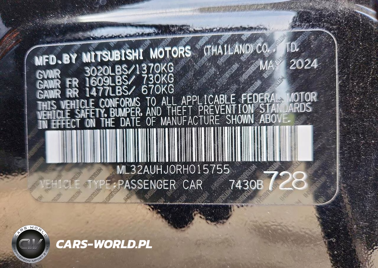 2024 Mitsubishi Mirage Es VIN:ML32AUHJ0RH015755 - 13