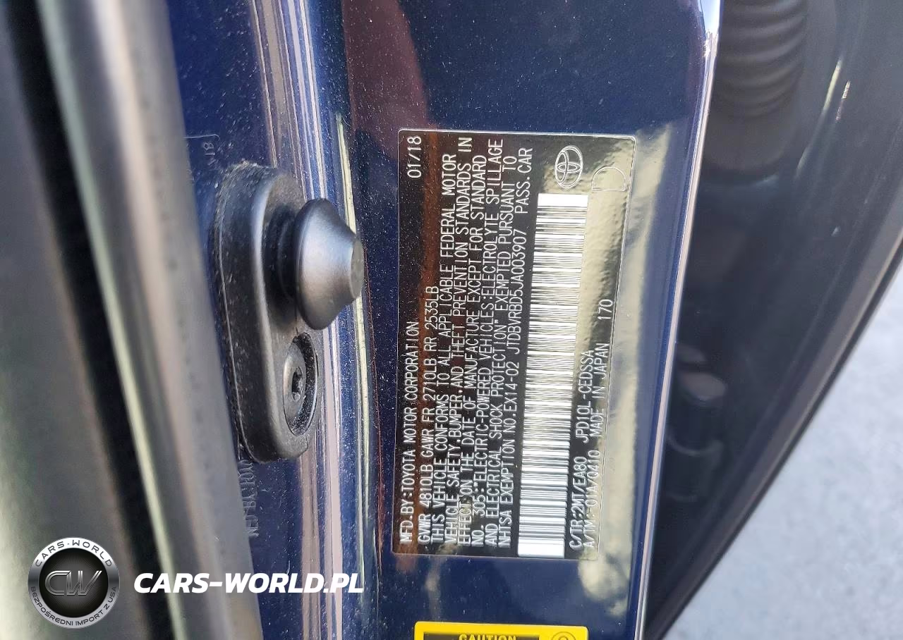2018 Toyota Mirai Base VIN:JTDBVRBD5JA003907 - 12