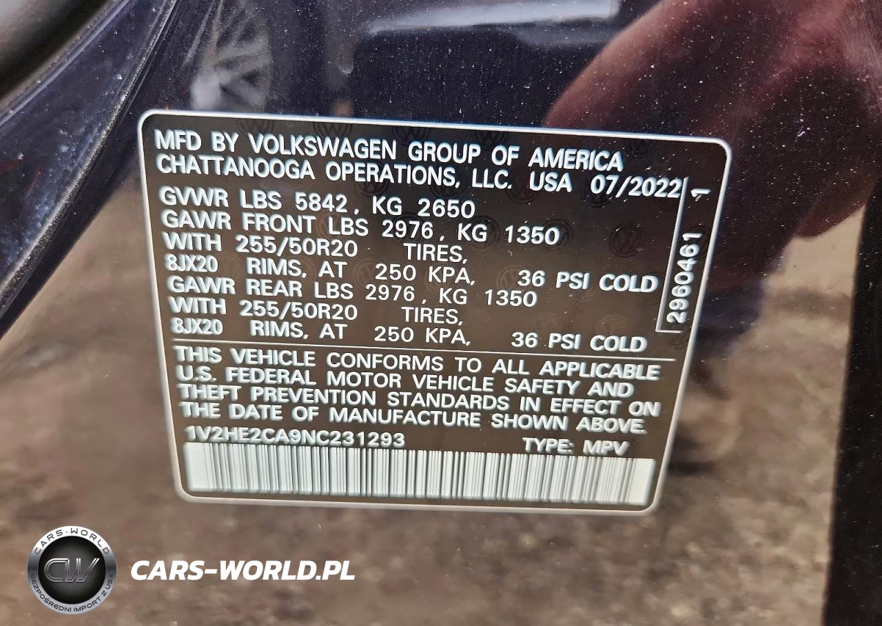 2022 Volkswagen Atlas Cross Sport Se VIN:1V2HE2CA9NC231293 - 12