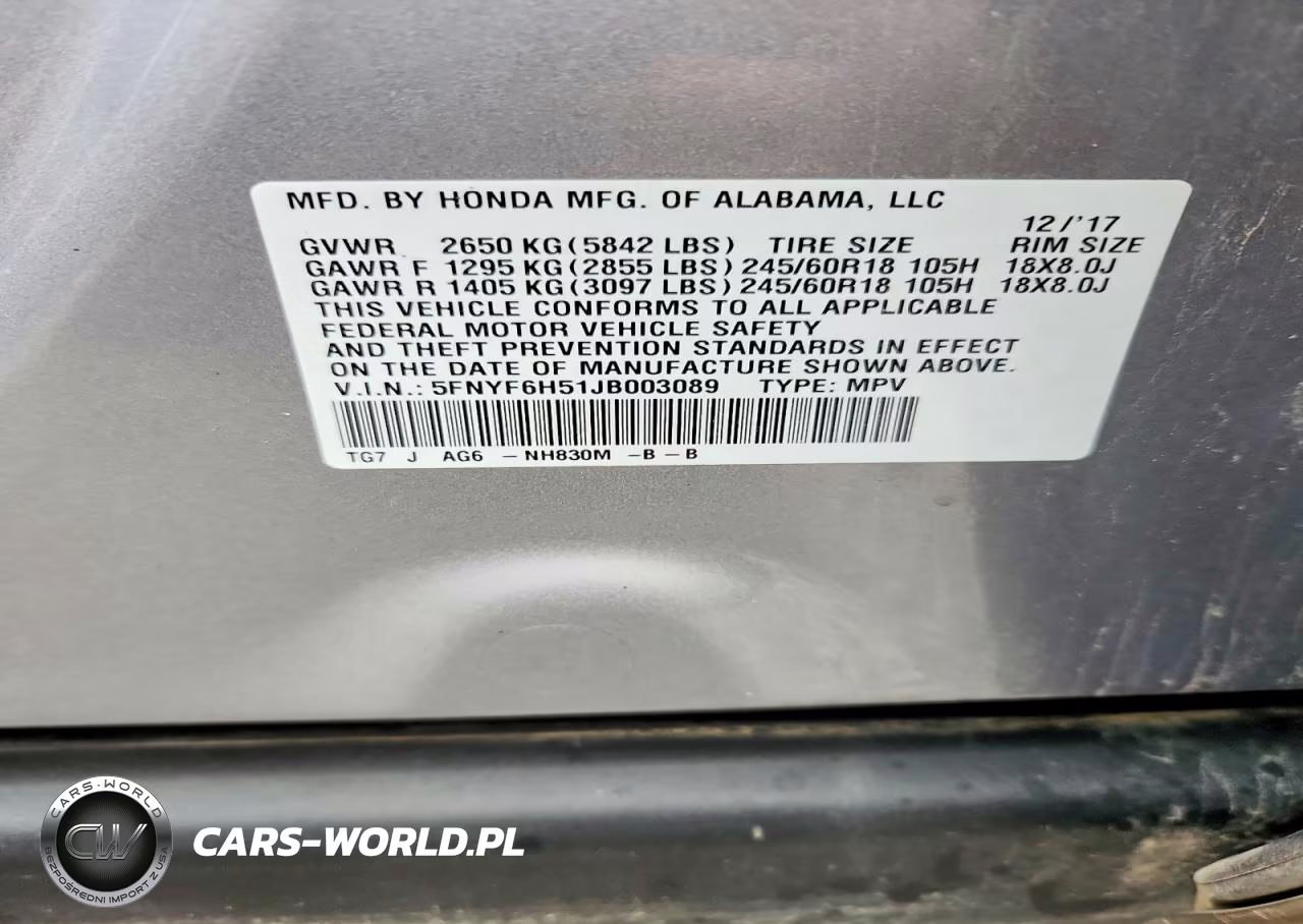 2018 Honda Pilot Exl VIN:5FNYF6H51JB003089 - 13