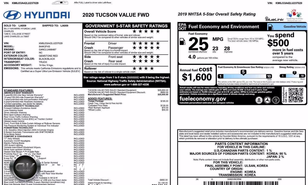 2020 Hyundai Tucson Value VIN:KM8J33A42LU237029 - 14