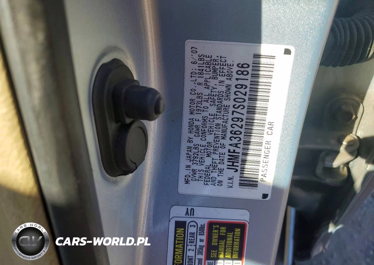 2007 Honda Civic Hybrid VIN:JHMFA36297S029186 - 13
