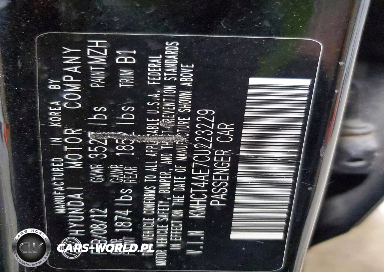 2012 Hyundai Accent Gls VIN:KMHCT4AE7CU223229 - 12