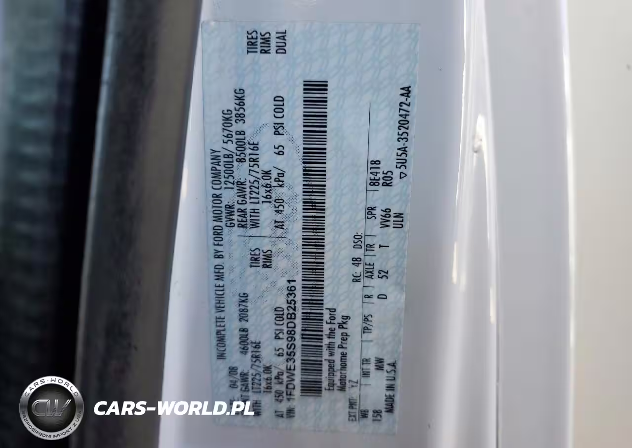 2008 Ford Econoline E350 Super Duty Cutaway Van VIN:1FDWE35S98DB25361 - 10