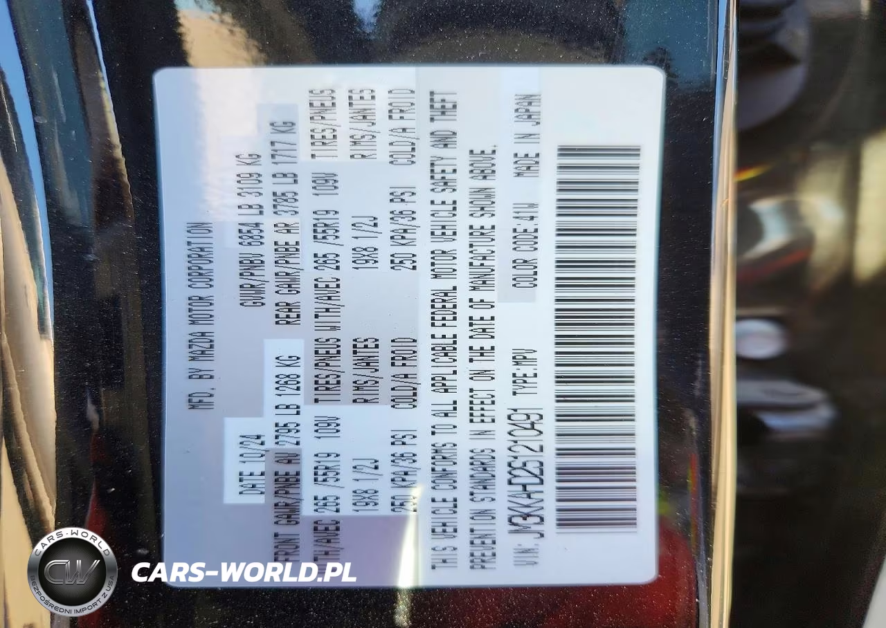 2025 Mazda Cx-90 Select VIN:JM3KKAHD2S1210491 - 13