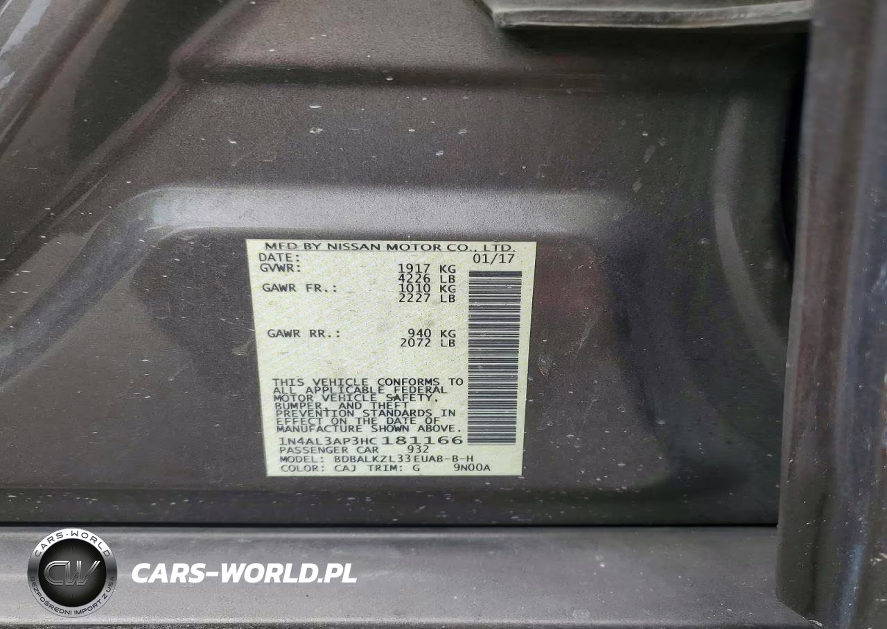 2017 Nissan Altima 2.5 Sv VIN:1N4AL3AP3HC181166 - 12