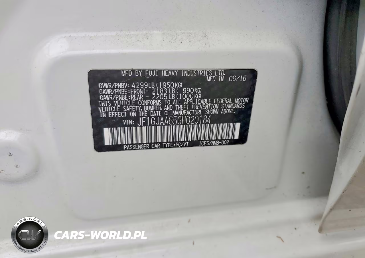 2016 Subaru Impreza VIN:JF1GJAA65GH020184 - 12