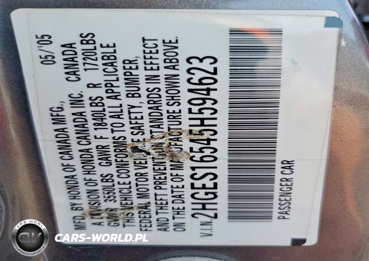 2005 Honda Civic Lx VIN:2HGES16545H594623 - 13