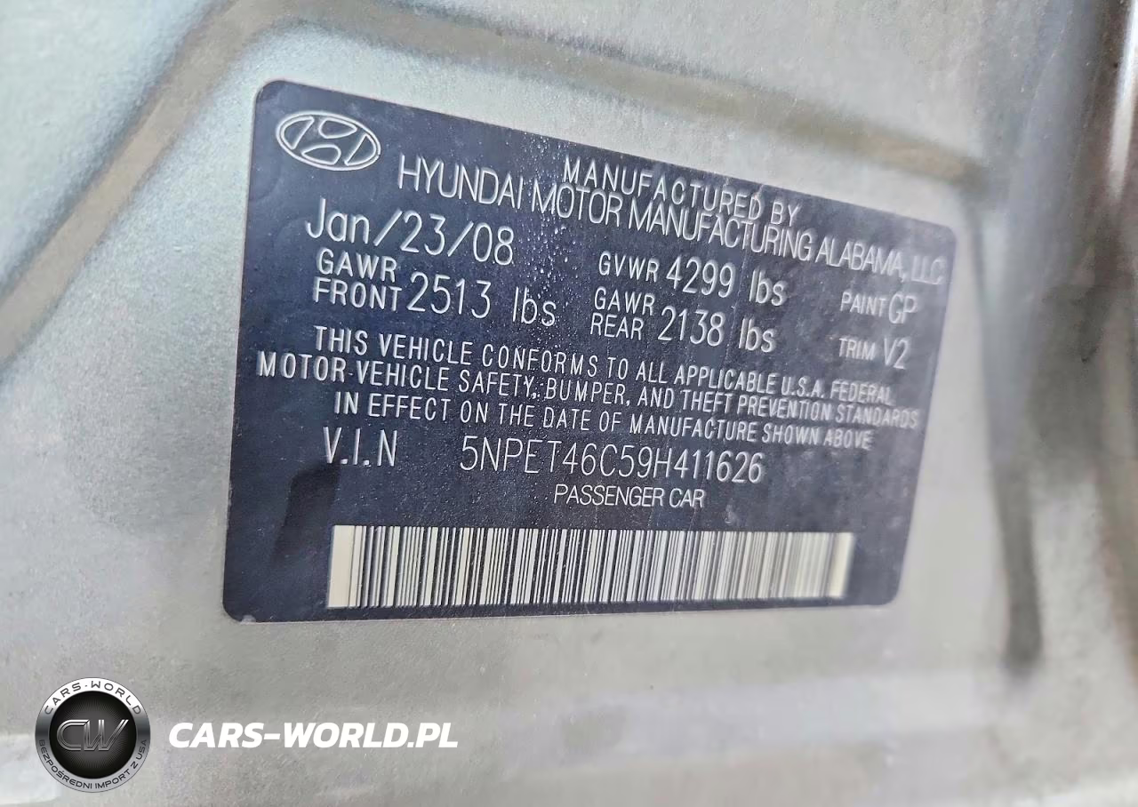 2009 Hyundai Sonata Gls VIN:5NPET46C59H411626 - 12