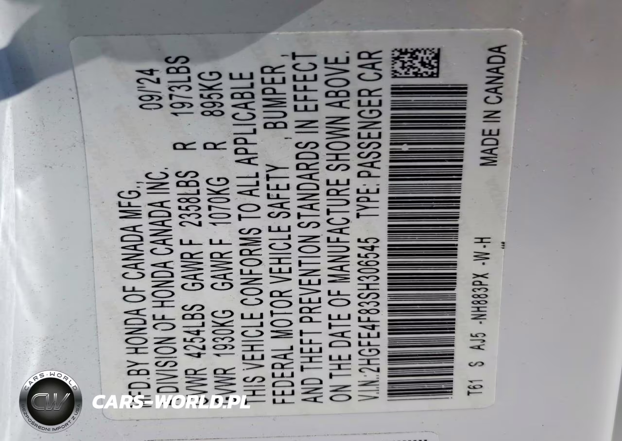 2025 Honda Civic Sport VIN:2HGFE4F83SH306545 - 12