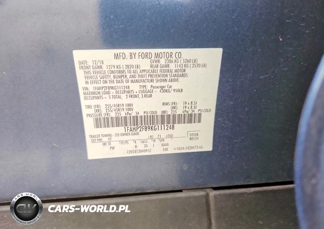 2019 Ford Taurus Limited VIN:1FAHP2F89KG111248 - 12