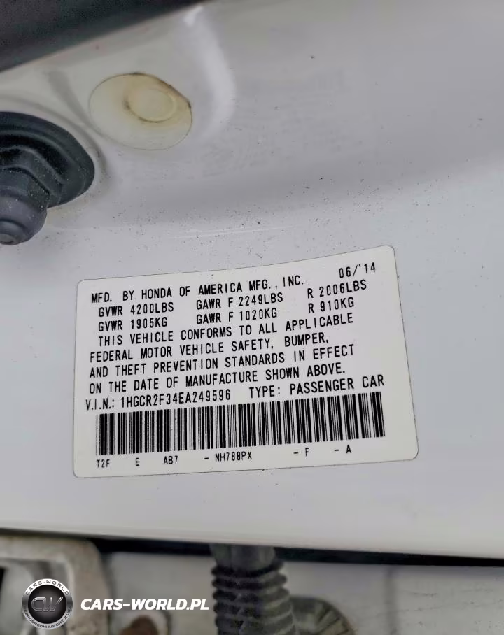 2014 Honda Accord Lx VIN:1HGCR2F34EA249596 - 12