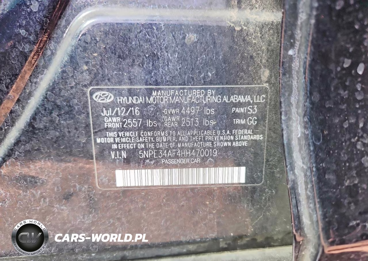 2017 Hyundai Sonata Sport VIN:5NPE34AF4HH470019 - 12