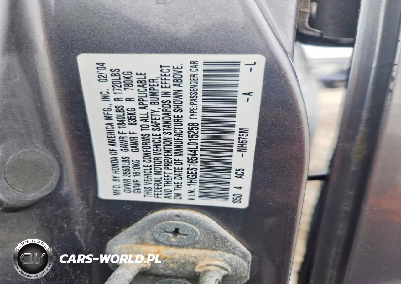 2004 Honda Civic Lx VIN:1HGES16544L015258 - 12