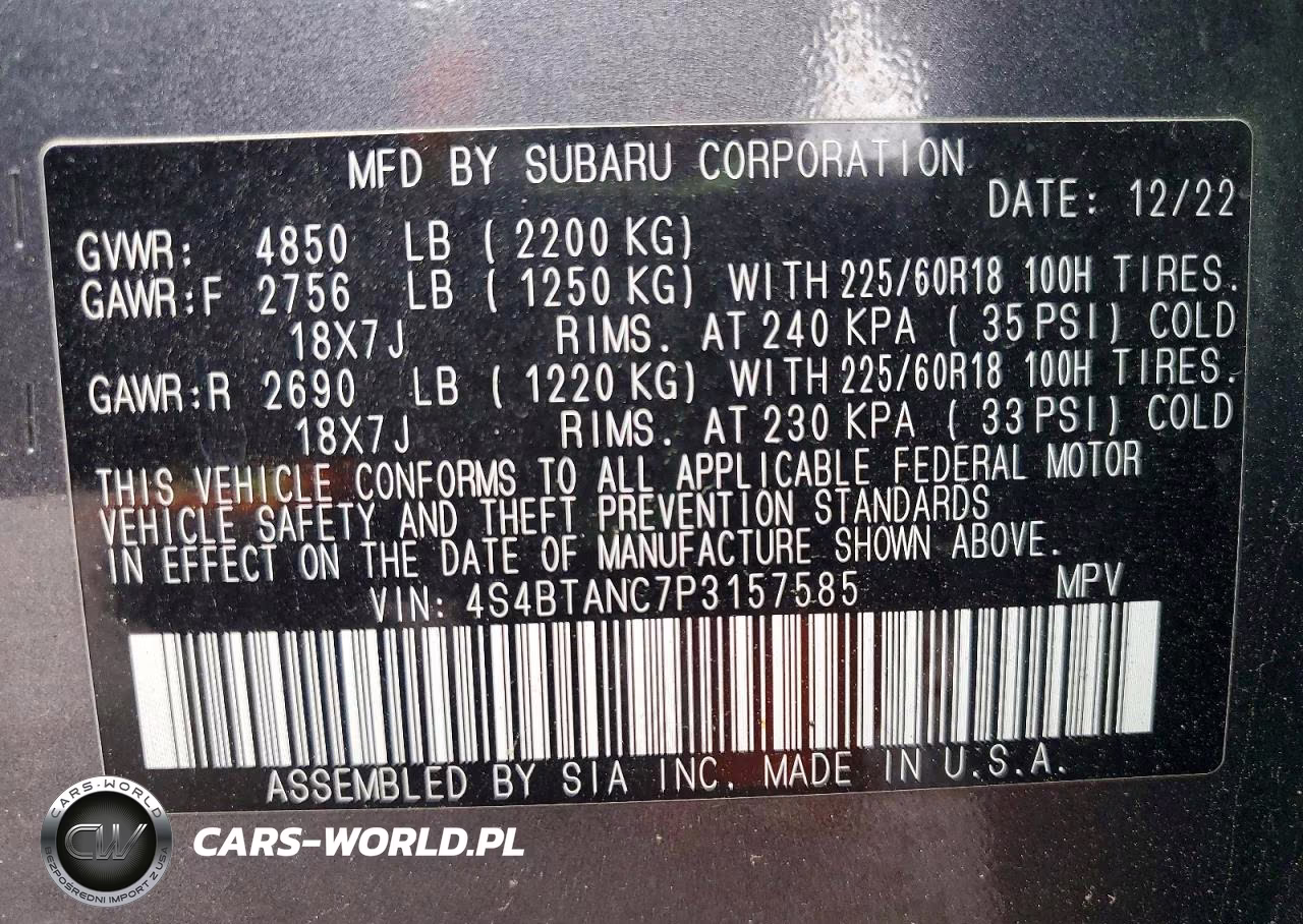 2023 Subaru Outback Limited VIN:4S4BTANC7P3157585 - 13