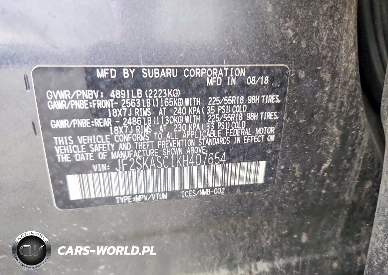 2019 Subaru Forester Limited VIN:JF2SKASC1KH407654 - 13