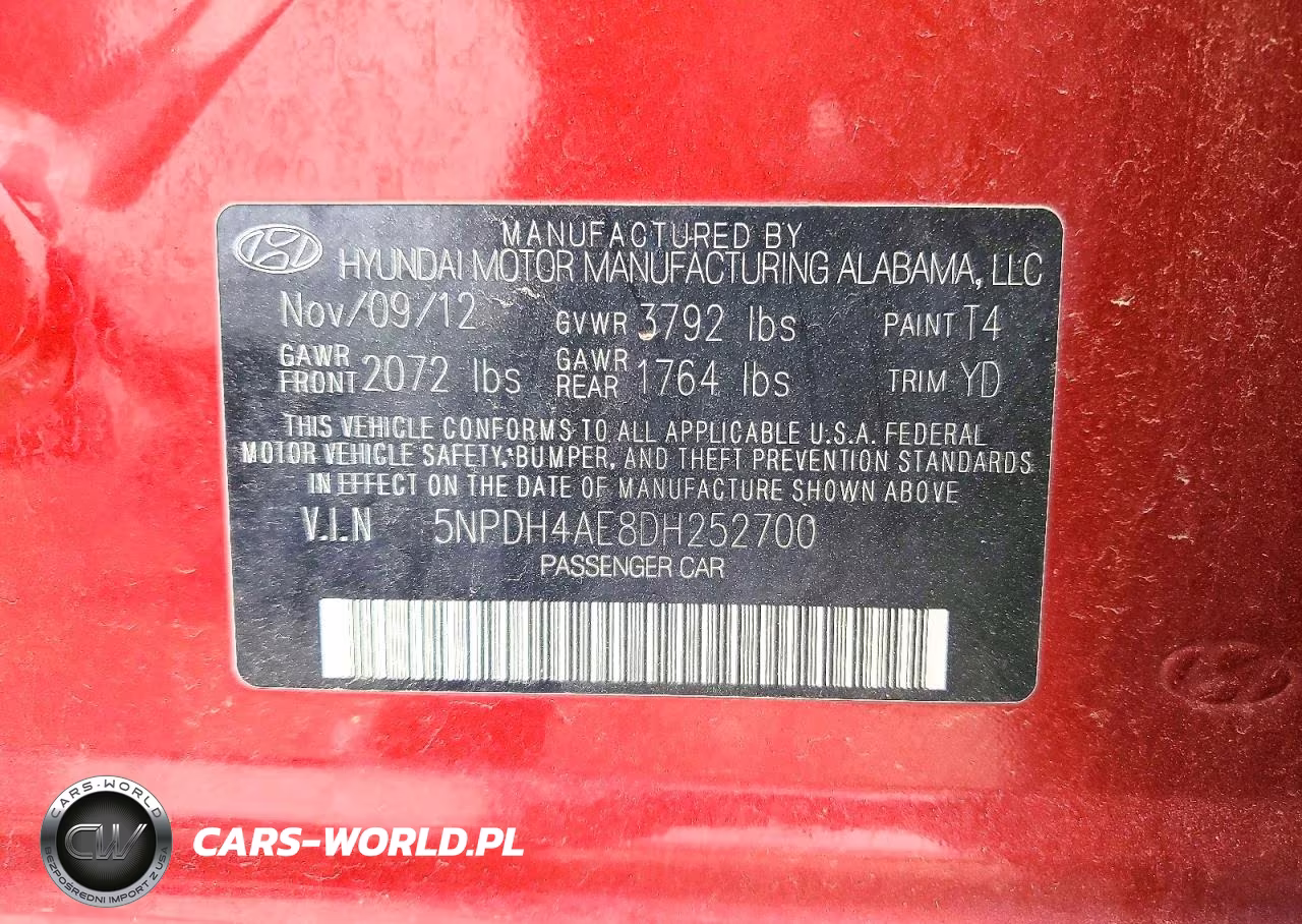 2013 Hyundai Elantra Gls VIN:5NPDH4AE8DH252700 - 13