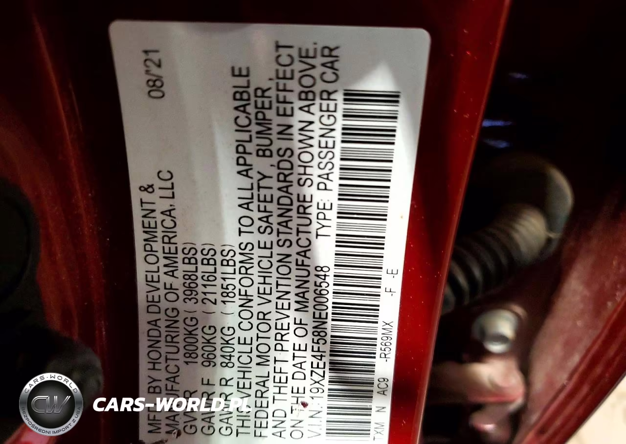2022 Honda Insight Ex VIN:19XZE4F58NE006548 - 12