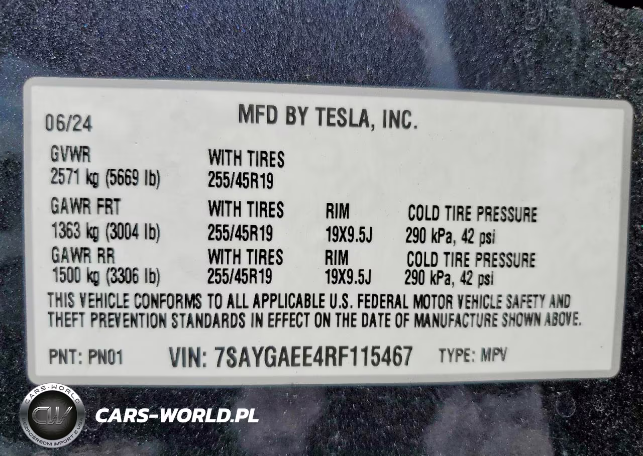 2024 Tesla Model Y VIN:7SAYGAEE4RF115467 - 12