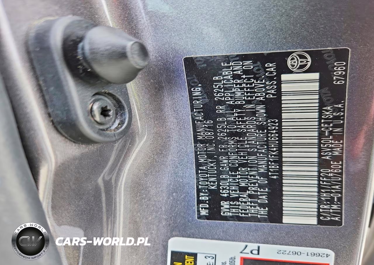 2017 Toyota Camry Se VIN:4T1BF1FK4HU664923 - 12