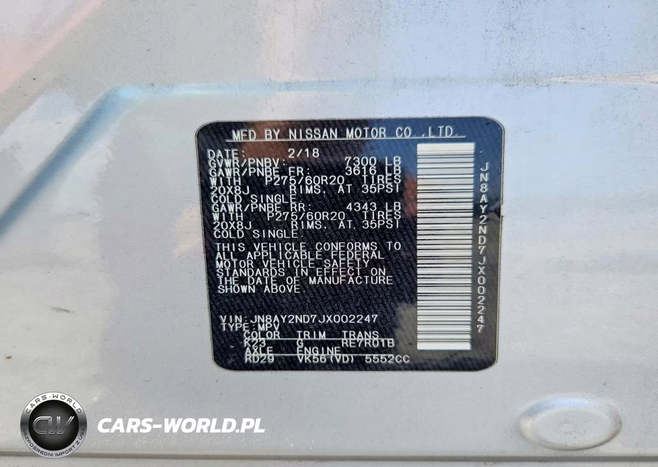 2018 Nissan Armada Sl VIN:JN8AY2ND7JX002247 - 13