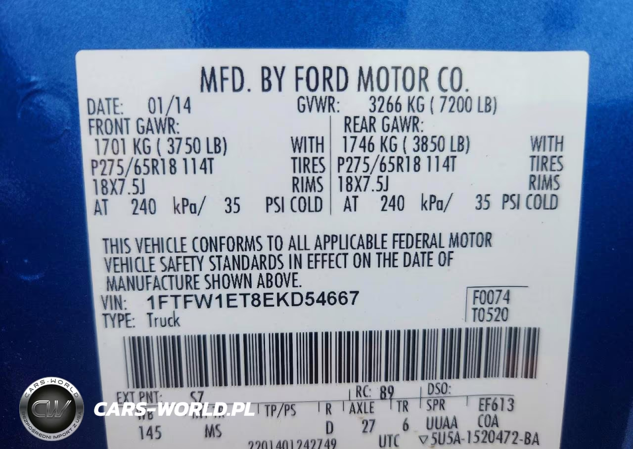 2014 Ford F150 Supercrew VIN:1FTFW1ET8EKD54667 - 12
