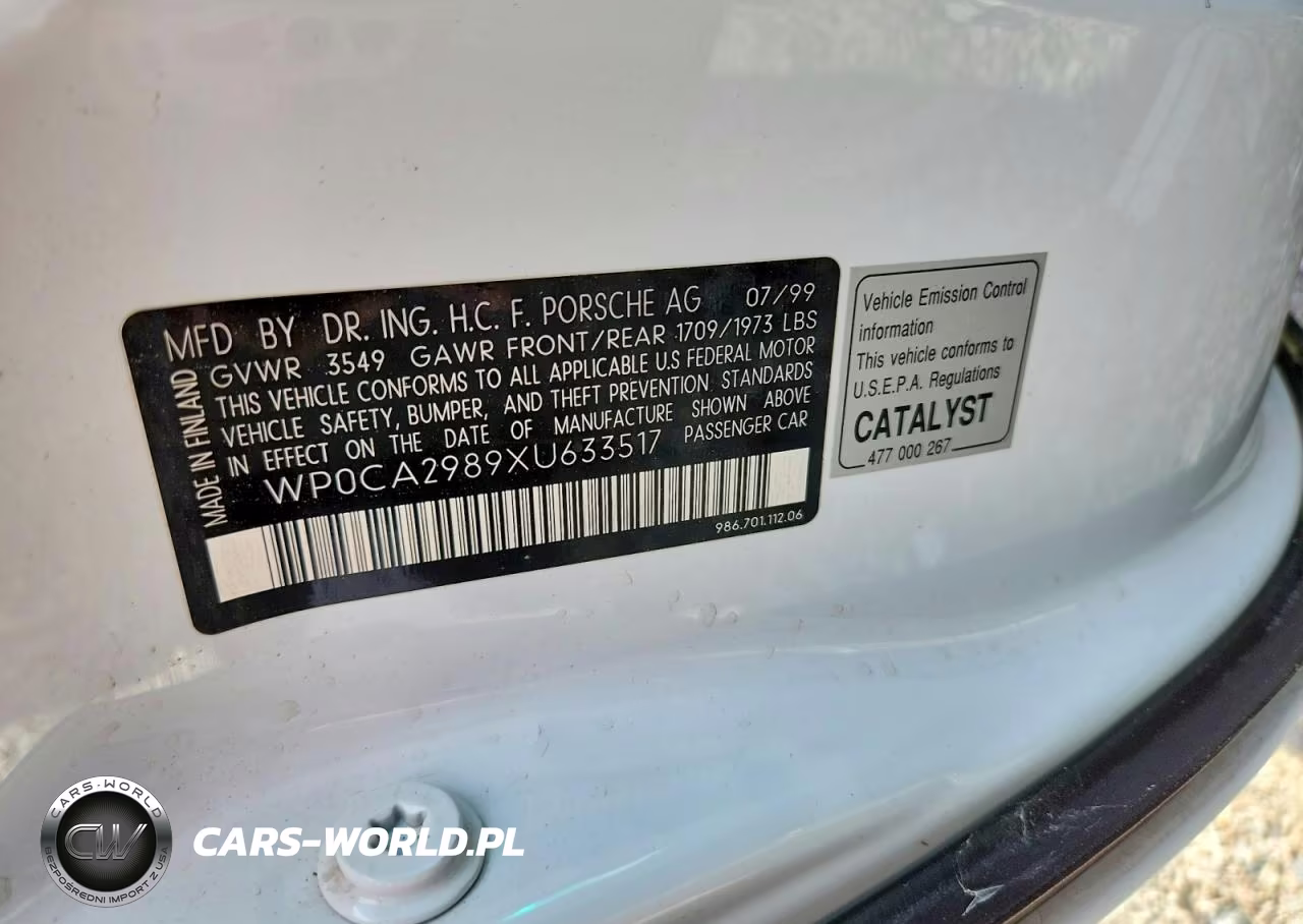 1999 Porsche Boxster VIN:WP0CA2989XU633517 - 12