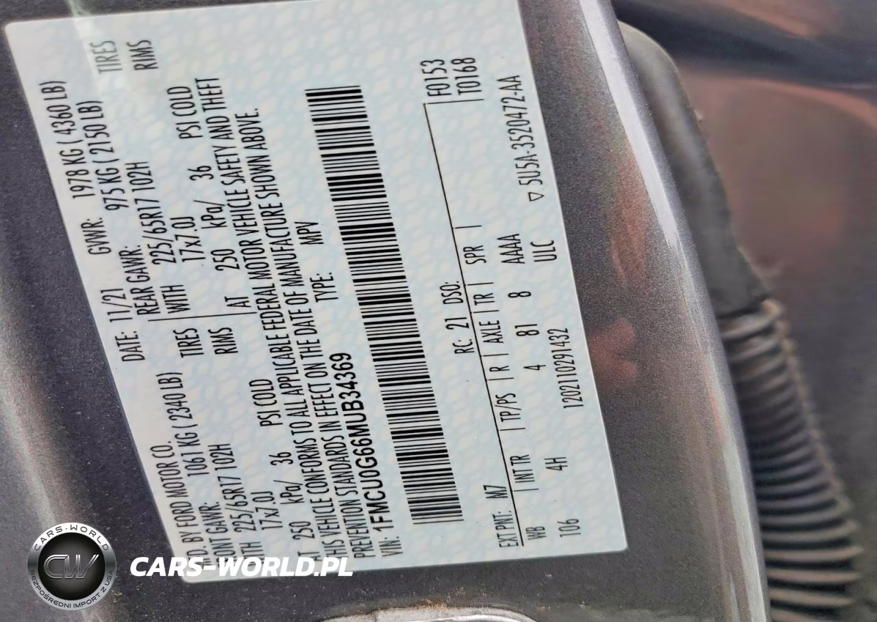 2021 Ford Escape Se VIN:1FMCU0G66MUB34369 - 13