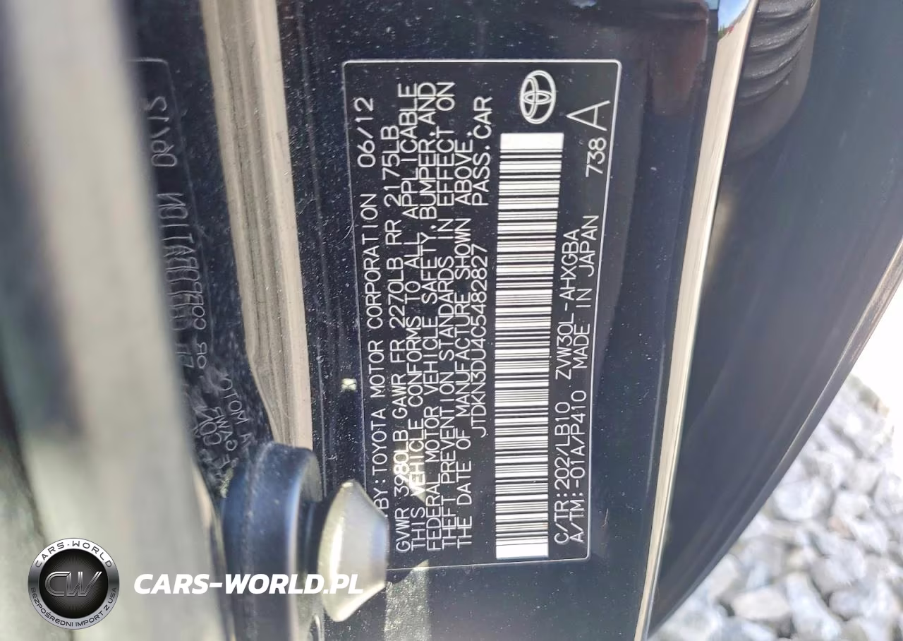 2012 Toyota Prius Five VIN:JTDKN3DU4C5482827 - 12