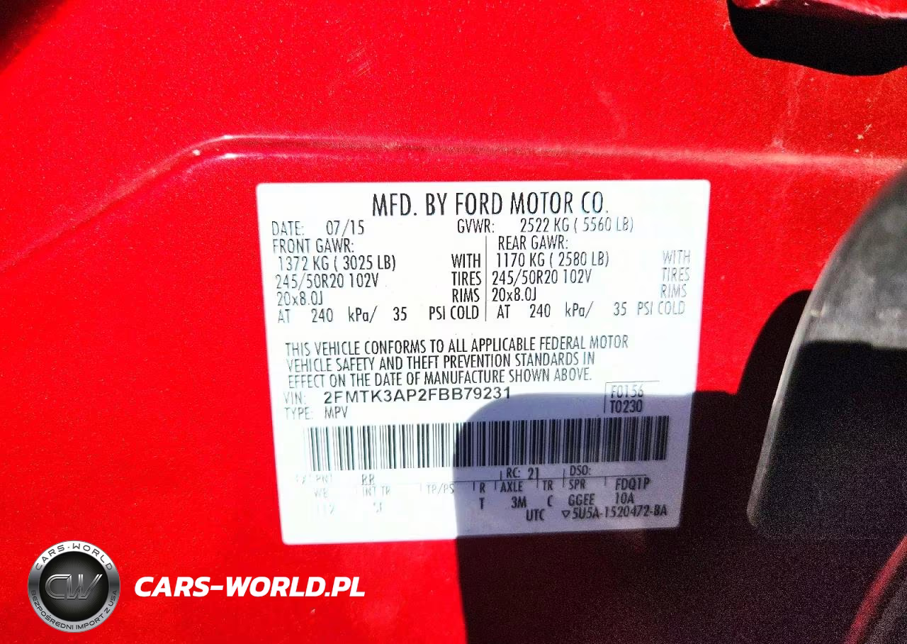 2015 Ford Edge Sport VIN:2FMTK3AP2FBB79231 - 13
