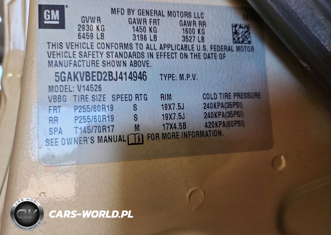 2011 Buick Enclave Cxl VIN:5GAKVBED2BJ414946 - 13