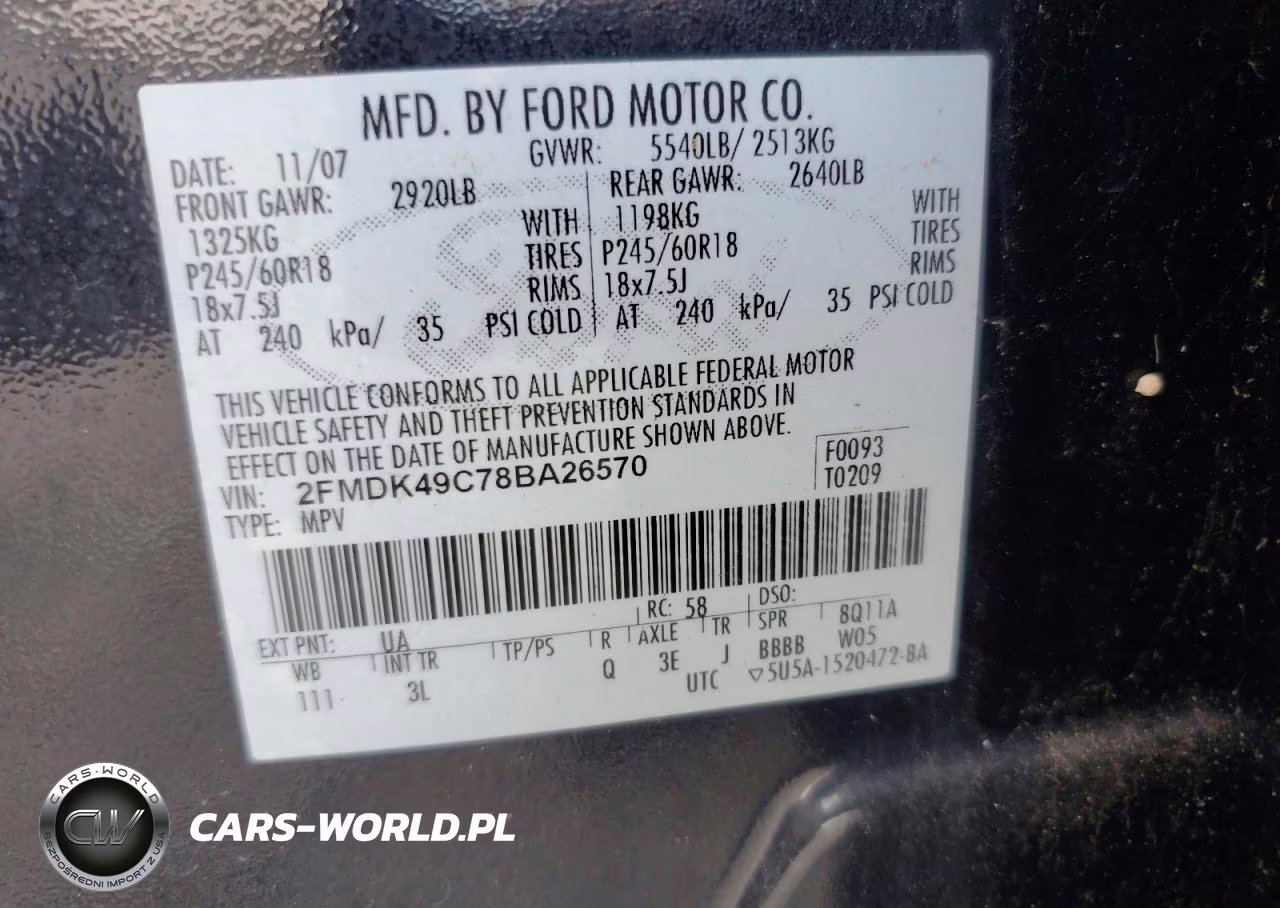 2008 Ford Edge VIN:2FMDK49C78BA26570 - 13