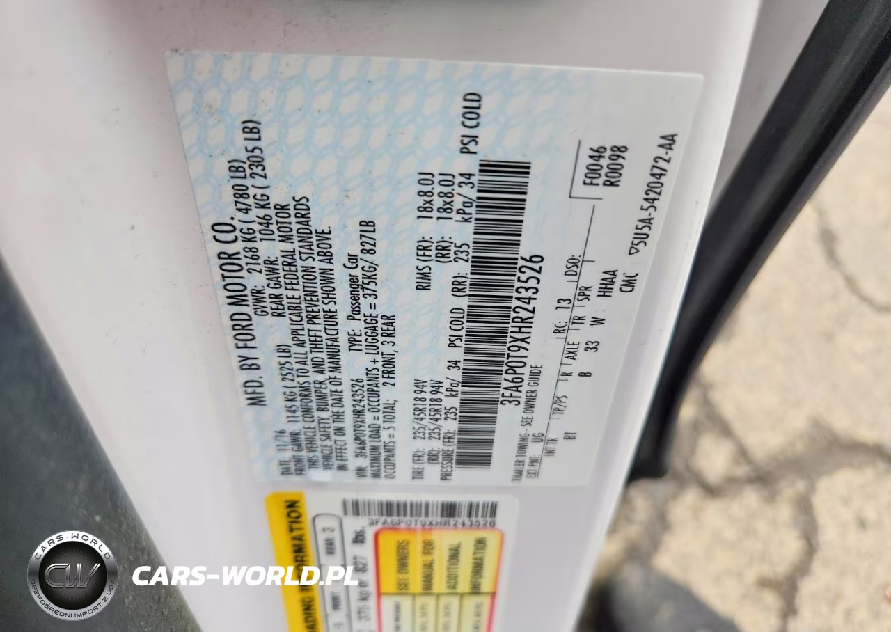 2017 Ford Fusion Se VIN:3FA6P0T9XHR243526 - 12