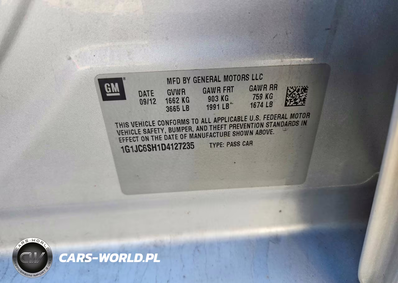 2013 Chevrolet Sonic Lt VIN:1G1JC6SH1D4127235 - 13