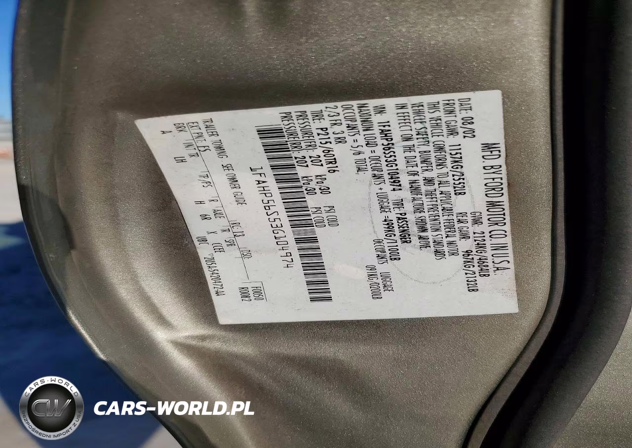2003 Ford Taurus Sel VIN:1FAHP56S53G104974 - 12