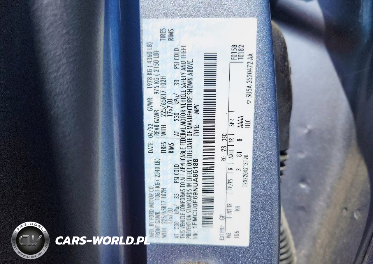 2022 Ford Escape S VIN:1FMCU0F69NUA86188 - 13