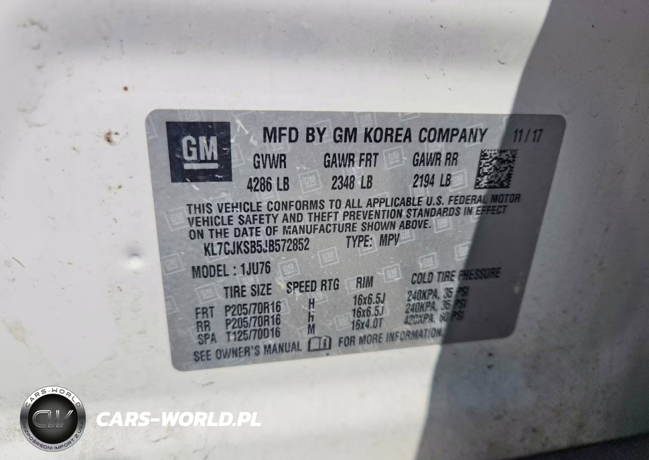 2018 Chevrolet Trax Ls VIN:KL7CJKSB5JB572852 - 13