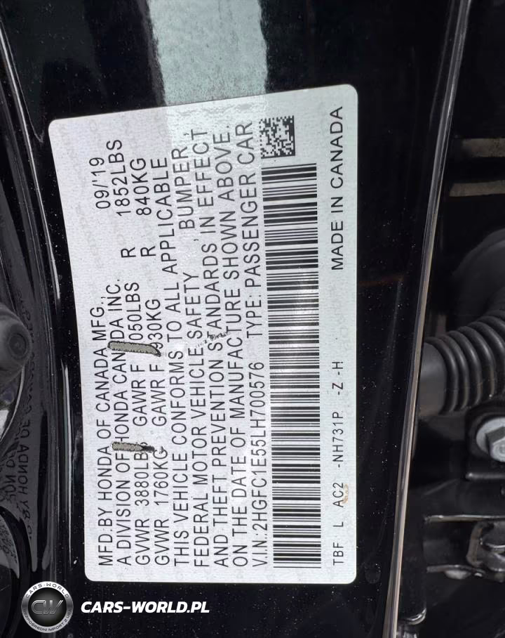 2020 Honda Civic Si VIN:2HGFC1E55LH200576 - 10
