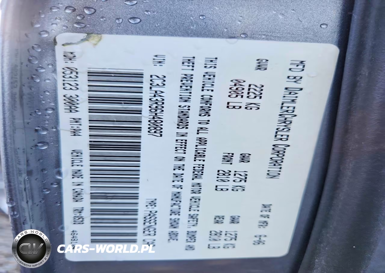 2006 Chrysler 300 VIN:2C3LA43R96H480897 - 13