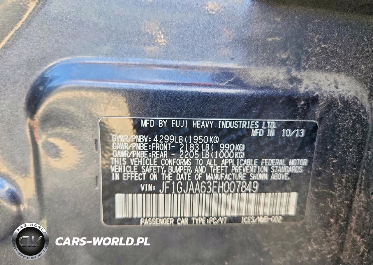 2014 Subaru Impreza VIN:JF1GJAA63EH007849 - 12