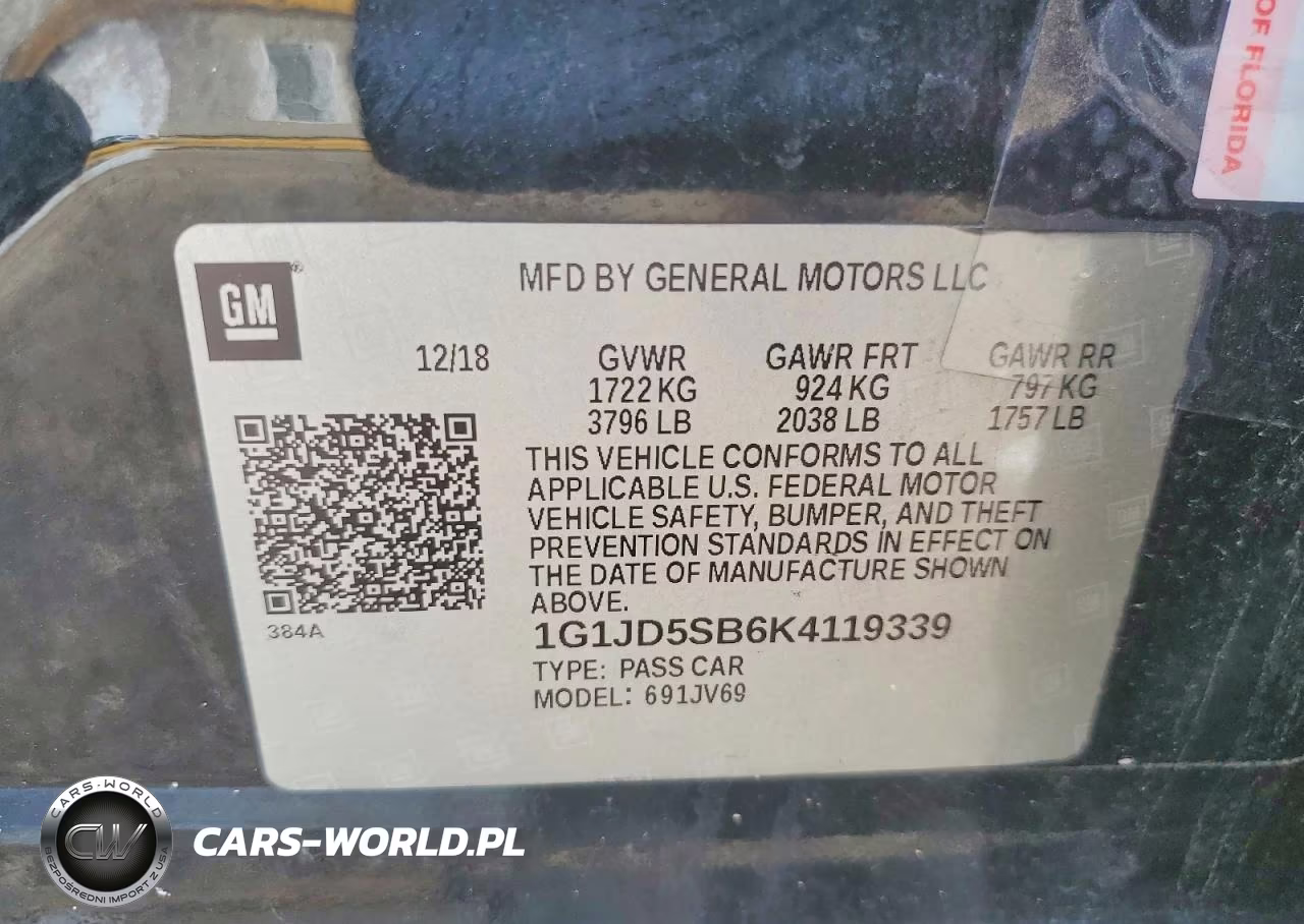 2019 Chevrolet Sonic Lt VIN:1G1JD5SB6K4119339 - 13