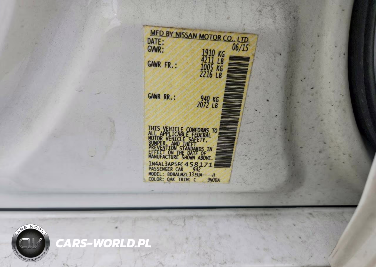 2015 Nissan Altima 2.5 Sv VIN:1N4AL3AP5FC458171 - 12