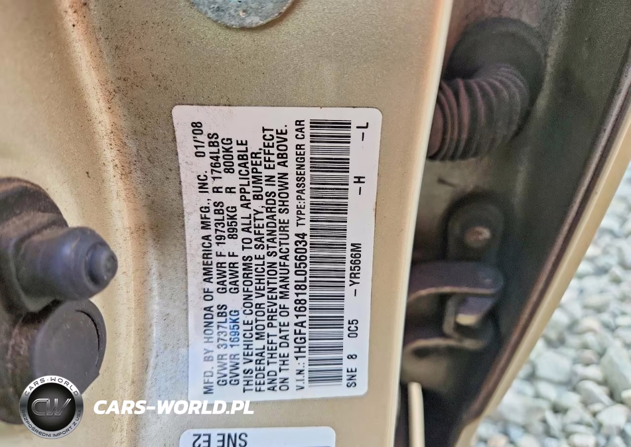 2008 Honda Civic Ex VIN:1HGFA16818L056034 - 12